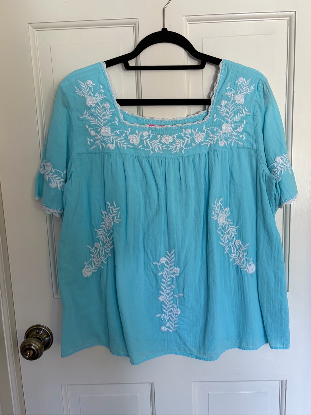 Lilly Pulitzer Turquoise Blue Embroidered Tunic